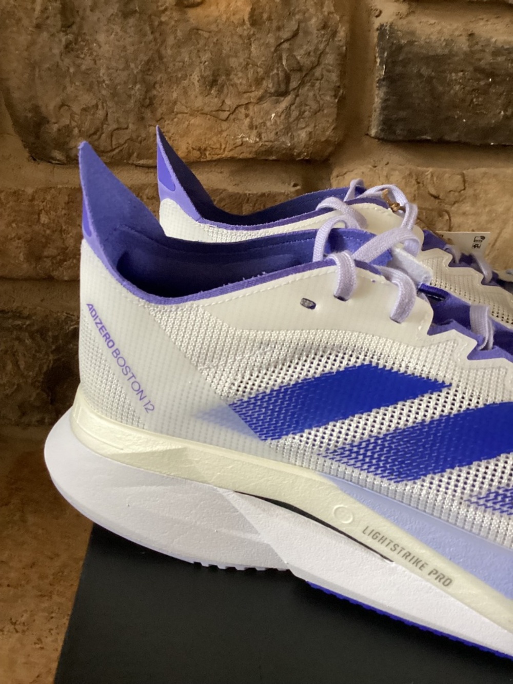 Adidas Adizero Boston Women 8 Cloud White Lucid Blue Cobalt Blue JI4479 NIB - Picture 7 of 9
